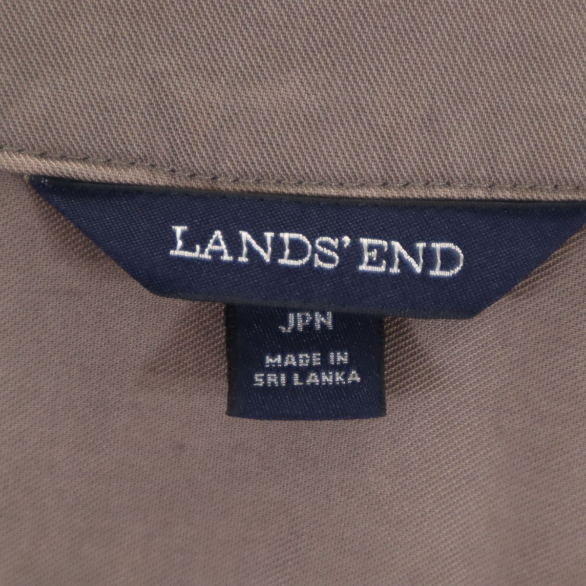 ランズエンド 長袖 膝丈ワンピース 11 ブラウン系 LANDS' END レディース