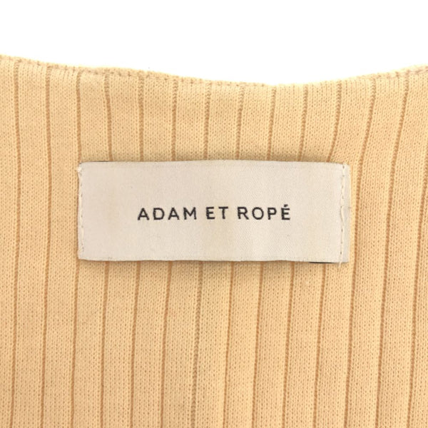 アダムエロペ 日本製 7分袖 Vネック ロングワンピース F ベージュ Adam et Rope' レディース