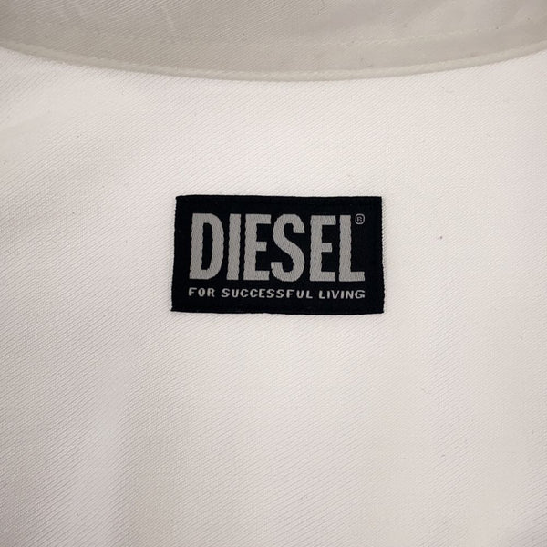 ディーゼル 長袖 シャツワンピース XS ホワイト×グレー DIESEL 刺繍 レディース