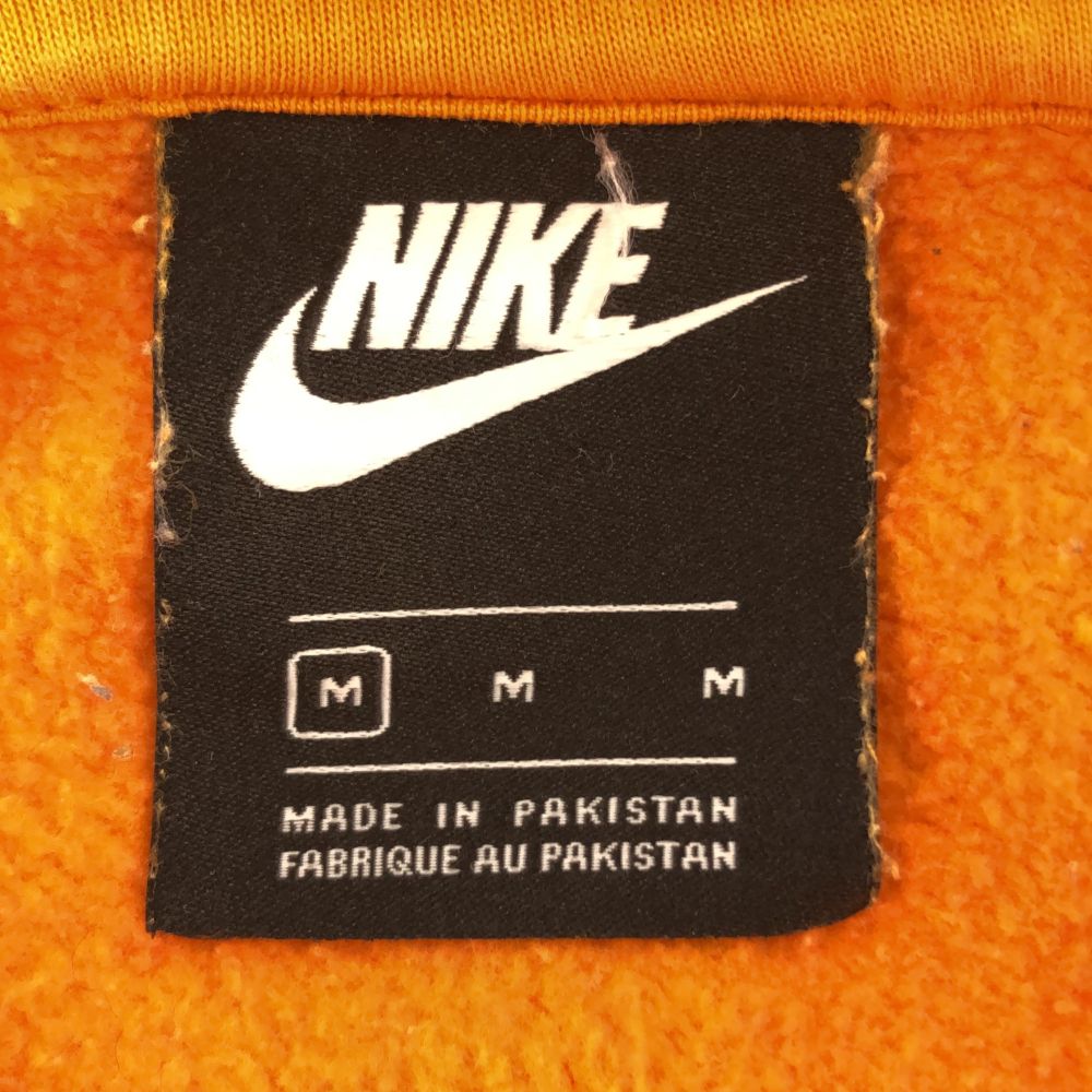 NIKE ナイキ プリントロゴ 長袖 スウェットパーカー M オレンジ プルオーバー トレーナー 裏起毛 メンズ