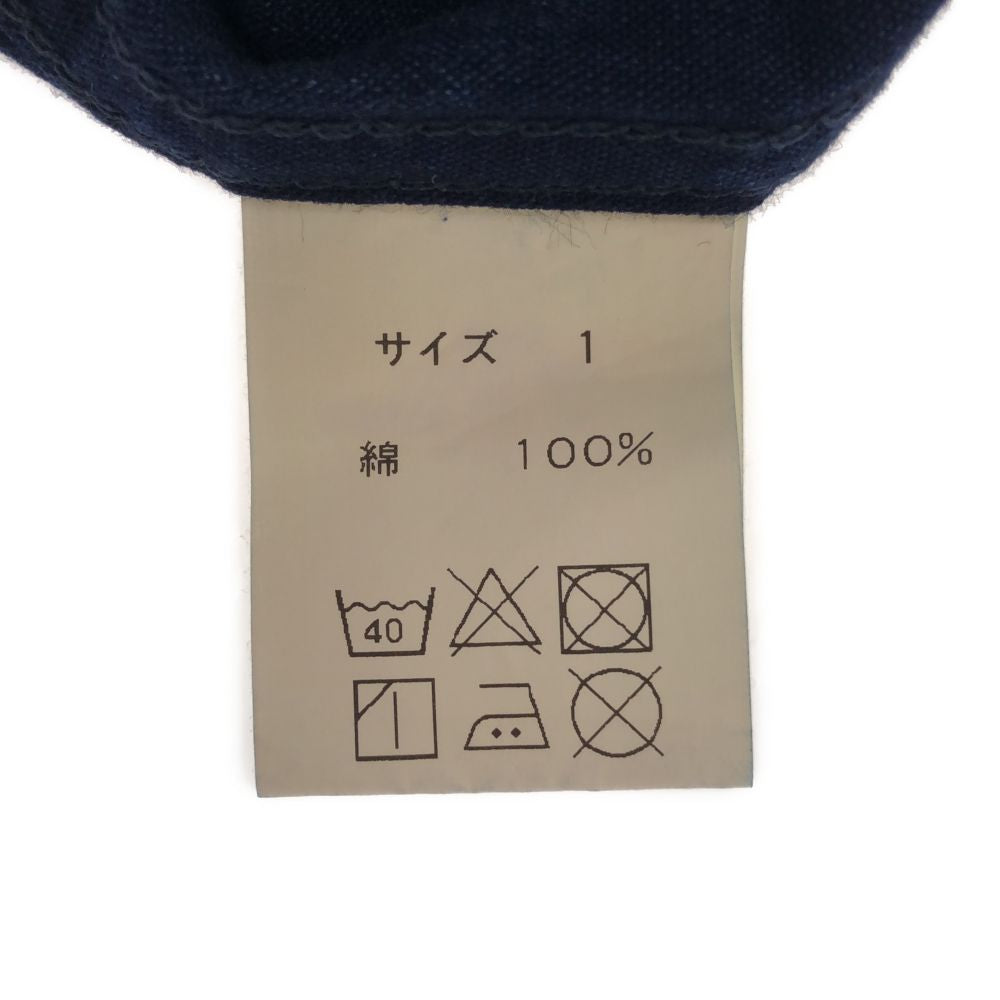 FDMTL ファンダメンタル 日本製 総柄 長袖 シャツ 1 ブルー マウス ネズミ メンズ