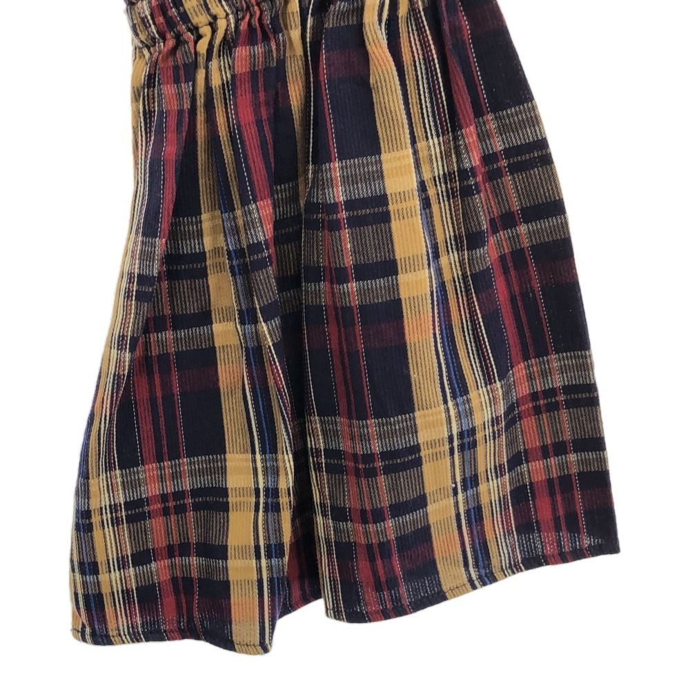 ELIN エリン 日本製 チェック 長袖 ショート丈 ノーカラーシャツ 38 レディース