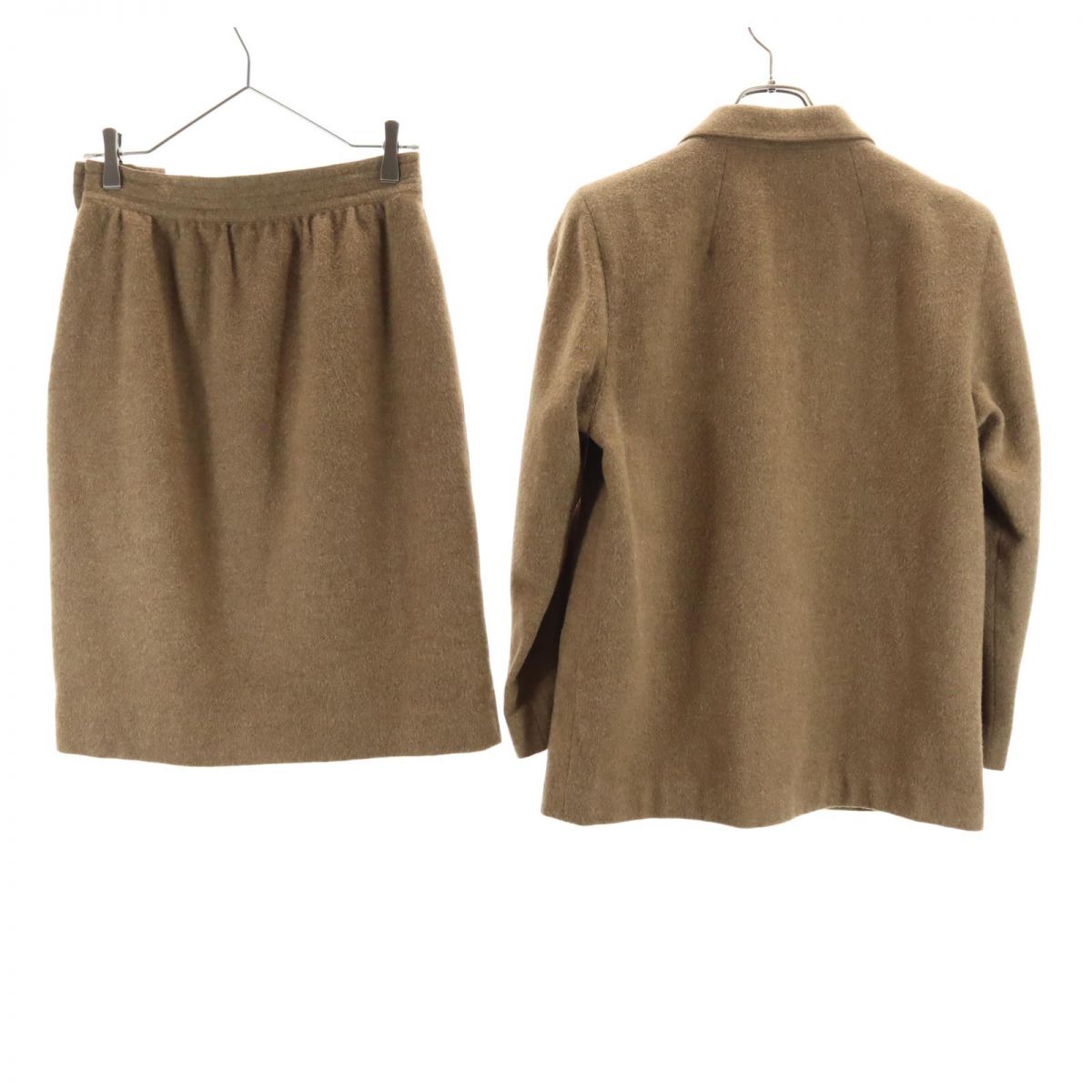 Calvin klein カルバンクライン ウールブレンド スカートスーツ 上下 セットアップ 11 ブラウン レディース