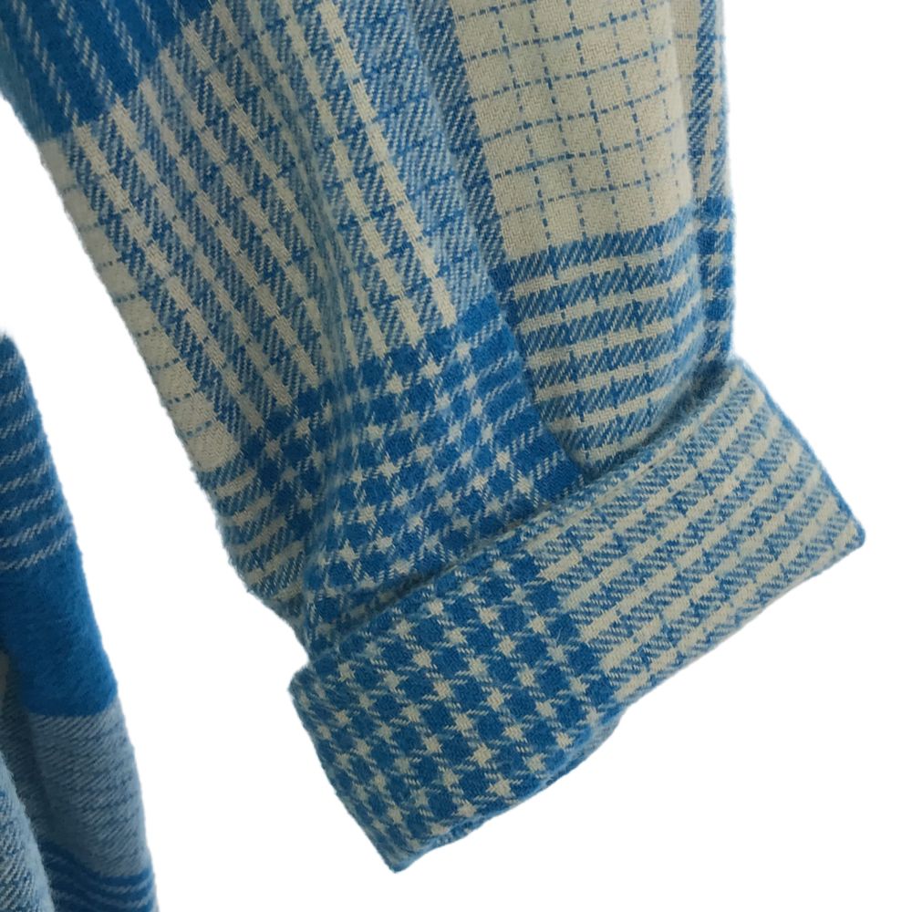 INDIVIDUALIZED SHIRTS インディビジュアライズドシャツ USA製 チェック 長袖 シャツワンピース 15-28 ホワイト×ブルー系 レディース