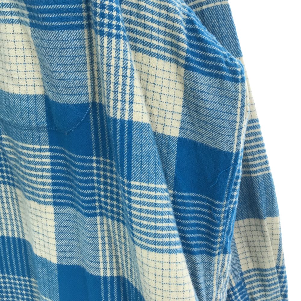 INDIVIDUALIZED SHIRTS インディビジュアライズドシャツ USA製 チェック 長袖 シャツワンピース 15-28 ホワイト×ブルー系 レディース