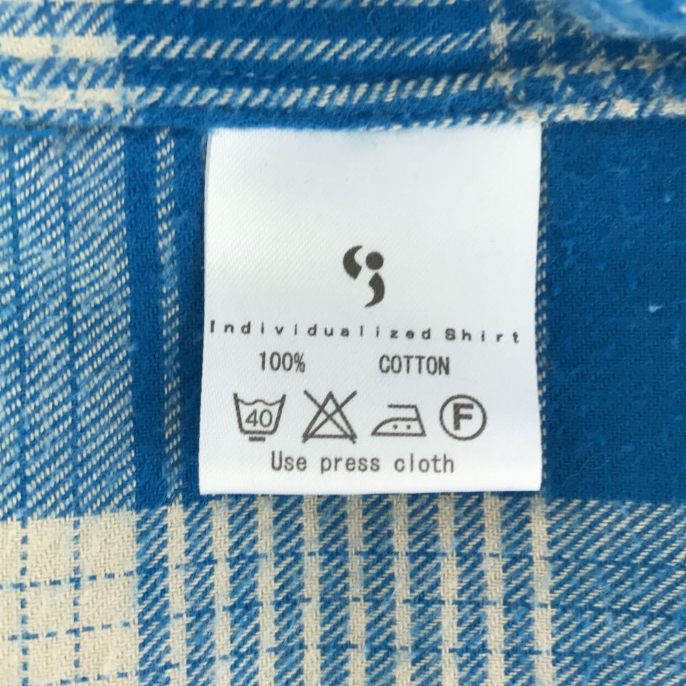 INDIVIDUALIZED SHIRTS インディビジュアライズドシャツ USA製 チェック 長袖 シャツワンピース 15-28 ホワイト×ブルー系 レディース