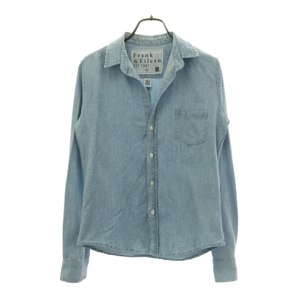 フランクアンドアイリーン ペイズリー 長袖 シャツ XS ブルー系 Frank&Eileen レディース