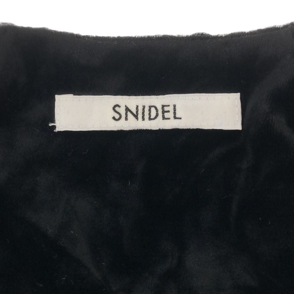SNIDEL スナイデル 長袖 ベロア 膝丈ワンピース 1 ブラック SWFO225041 レディース