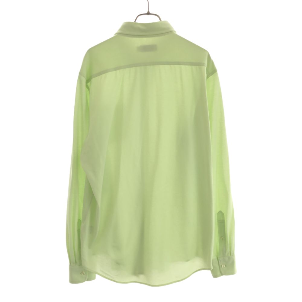 ラコステ 長袖 ボタンダウンシャツ M/L グリーン系 LACOSTE 鹿の子地 メンズ