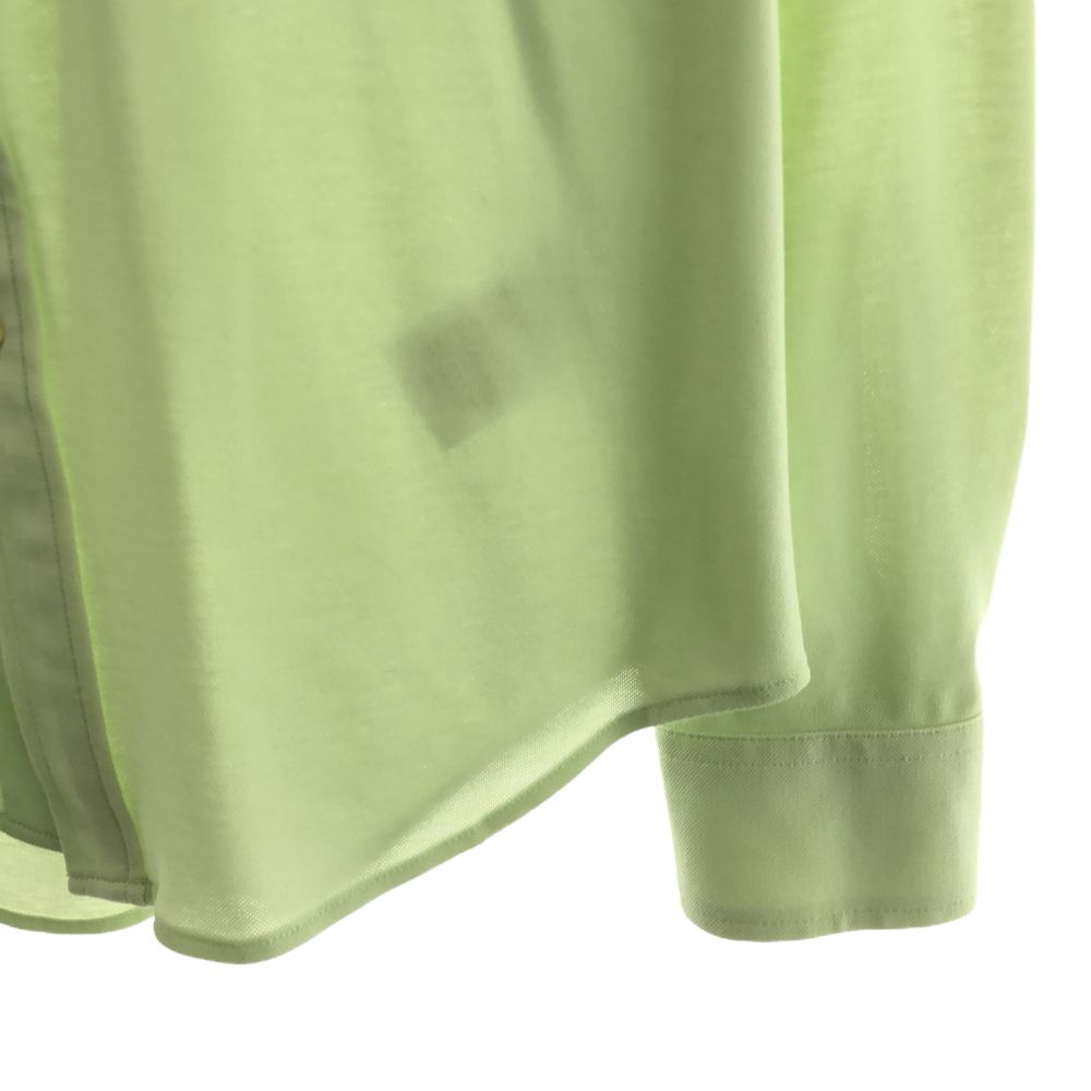 ラコステ 長袖 ボタンダウンシャツ M/L グリーン系 LACOSTE 鹿の子地 メンズ