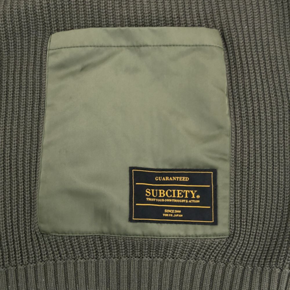 Subciety サブサエティ 日本製 長袖 ニット L カーキ セーター メンズ