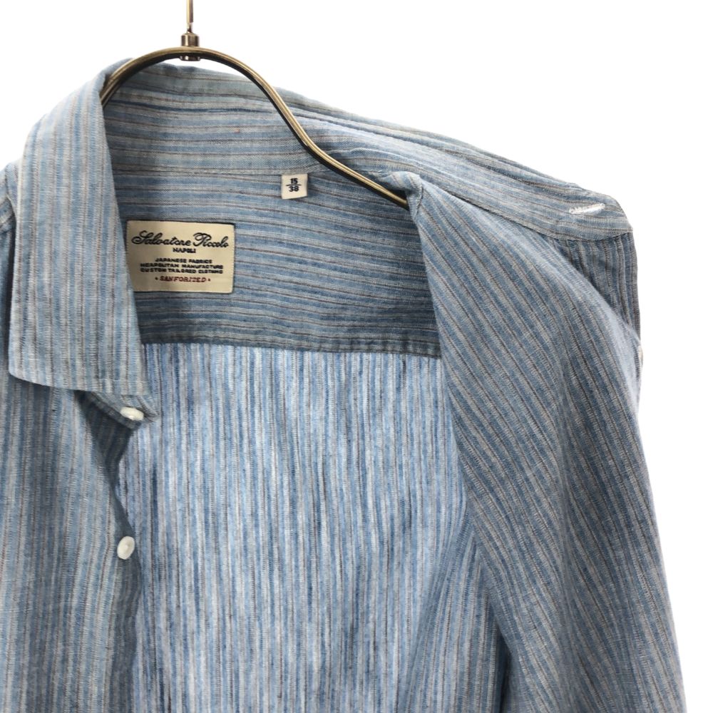 サルヴァトーレピッコロ ストライプ 長袖 シャツ 15/38 ブルー系 Salvatore Piccolo メンズ