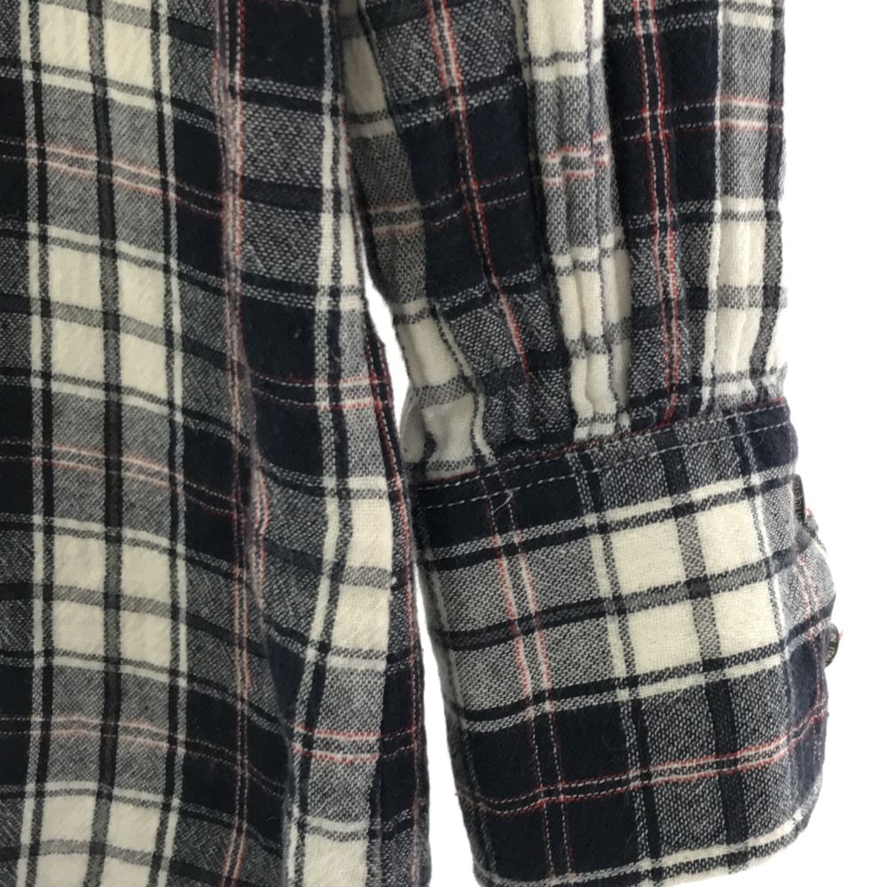 DSQUARED2 ディースクエアード イタリア製 チェック 長袖 ボタンダウンシャツ 42 ネイビー×ホワイト系 メンズ