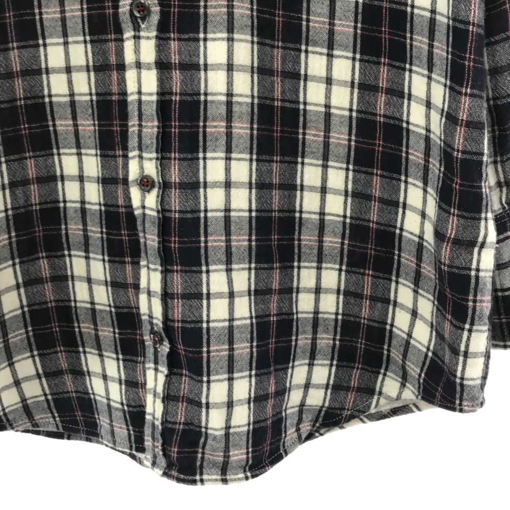 DSQUARED2 ディースクエアード イタリア製 チェック 長袖 ボタンダウンシャツ 42 ネイビー×ホワイト系 メンズ