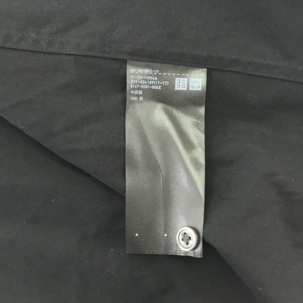 ユニクロ プラスジェイ 長袖 バンドカラーシャツ L ブラック UNIQLO #NAME? レディース