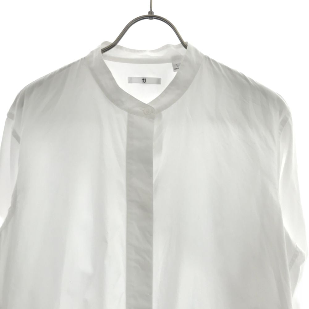 ユニクロ プラスジェイ 長袖 バンドカラーシャツ L ホワイト UNIQLO #NAME? レディース