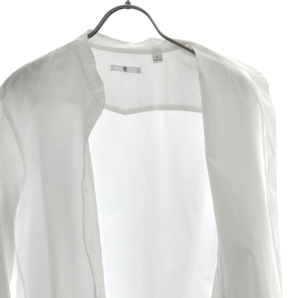 ユニクロ プラスジェイ 長袖 バンドカラーシャツ L ホワイト UNIQLO #NAME? レディース