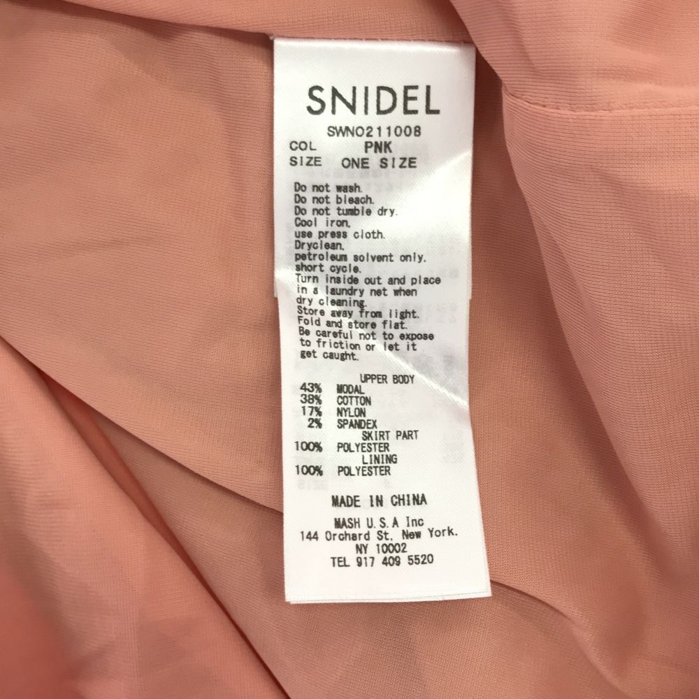 スナイデル 長袖 パワショルニットドッキング ロングワンピース F ピンク SNIDEL SWNO211008 レディース