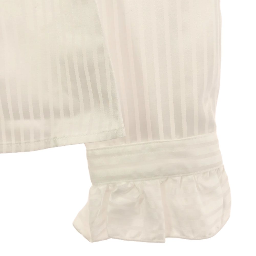 未使用 NARACAMICIE ナラカミーチェ ストライプ柄 長袖 フリル ブラウス  ホワイト タグ付き レディース