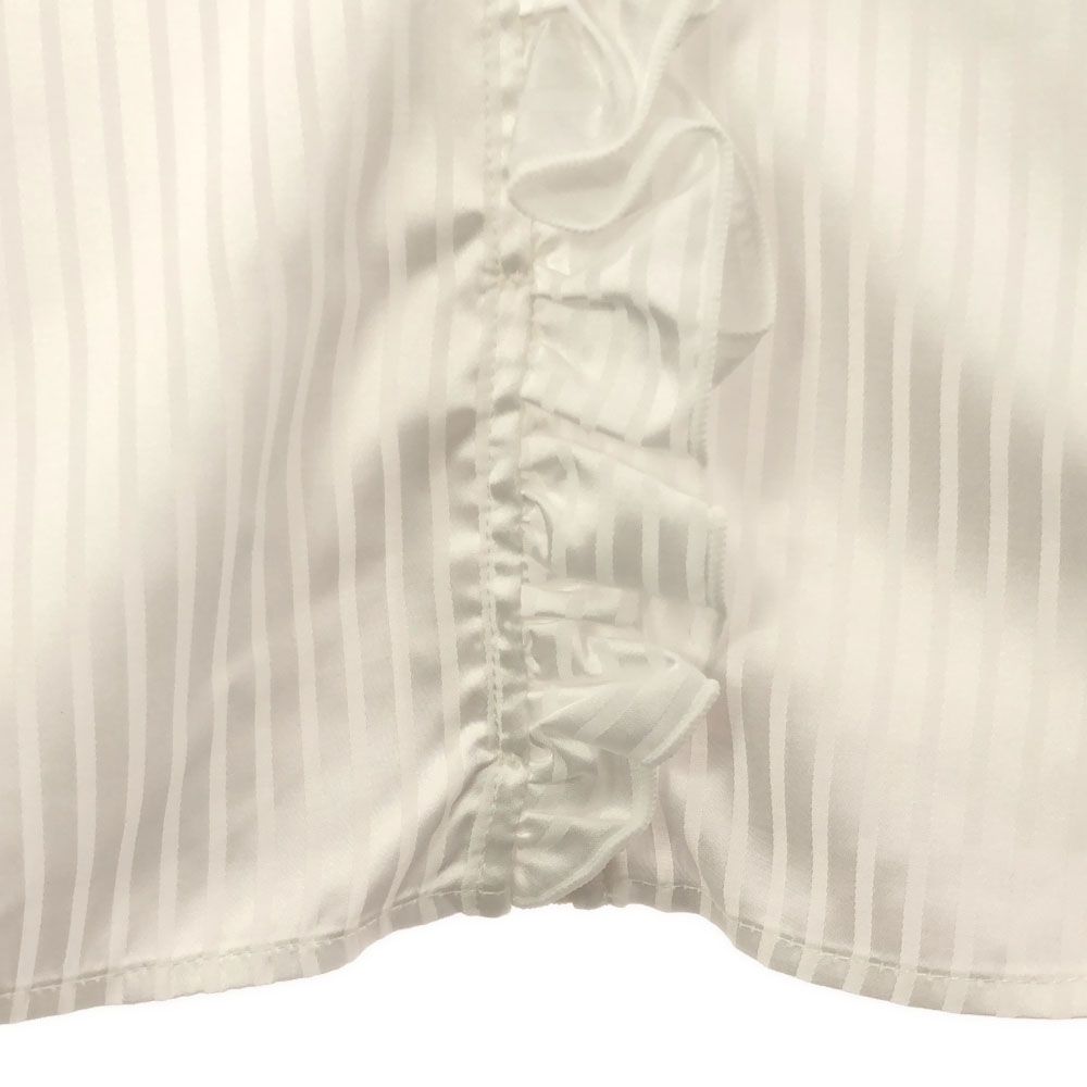 未使用 NARACAMICIE ナラカミーチェ ストライプ柄 長袖 フリル ブラウス  ホワイト タグ付き レディース