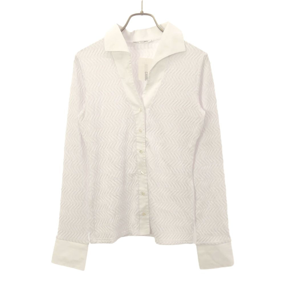 未使用 NARACAMICIE ナラカミーチェ ジャカード 長袖 シャツ  ホワイト タグ付き レディース