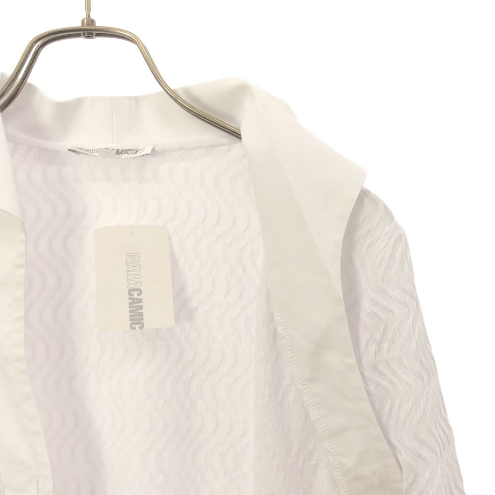 未使用 NARACAMICIE ナラカミーチェ ジャカード 長袖 シャツ  ホワイト タグ付き レディース