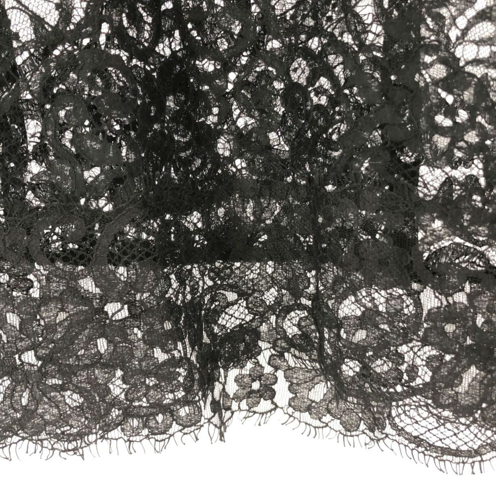 AULA アウラ 日本製 長袖 レース カットソー  ブラック レディース