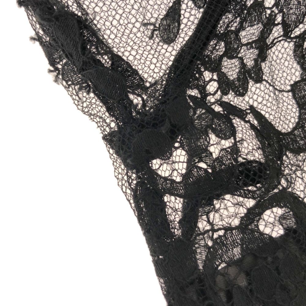 AULA アウラ 日本製 長袖 レース カットソー  ブラック レディース