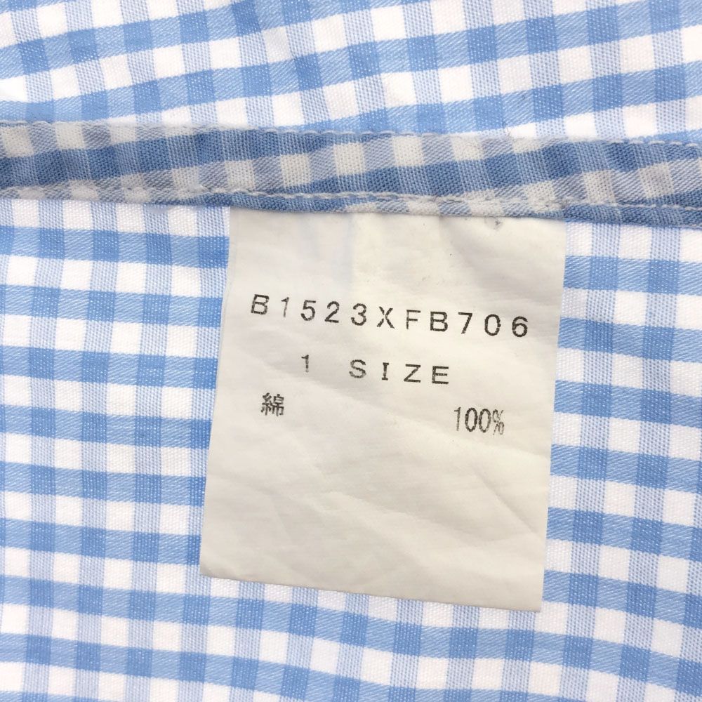 フラボア ハーフ チェック 長袖 シャツ 1 ホワイト×ライトブルー FRAPBOIShalf 丸襟 ワッペン レディース