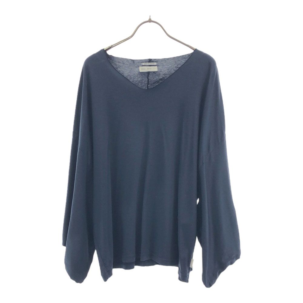 SOU・SOU ソウソウ 日本製 長袖 Vネック カットソー ネイビー レディース