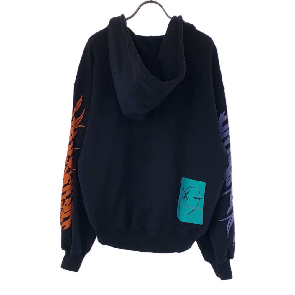 DIESEL ディーゼル プリント 長袖 スウェットパーカー XS ブラック 切替 メンズ