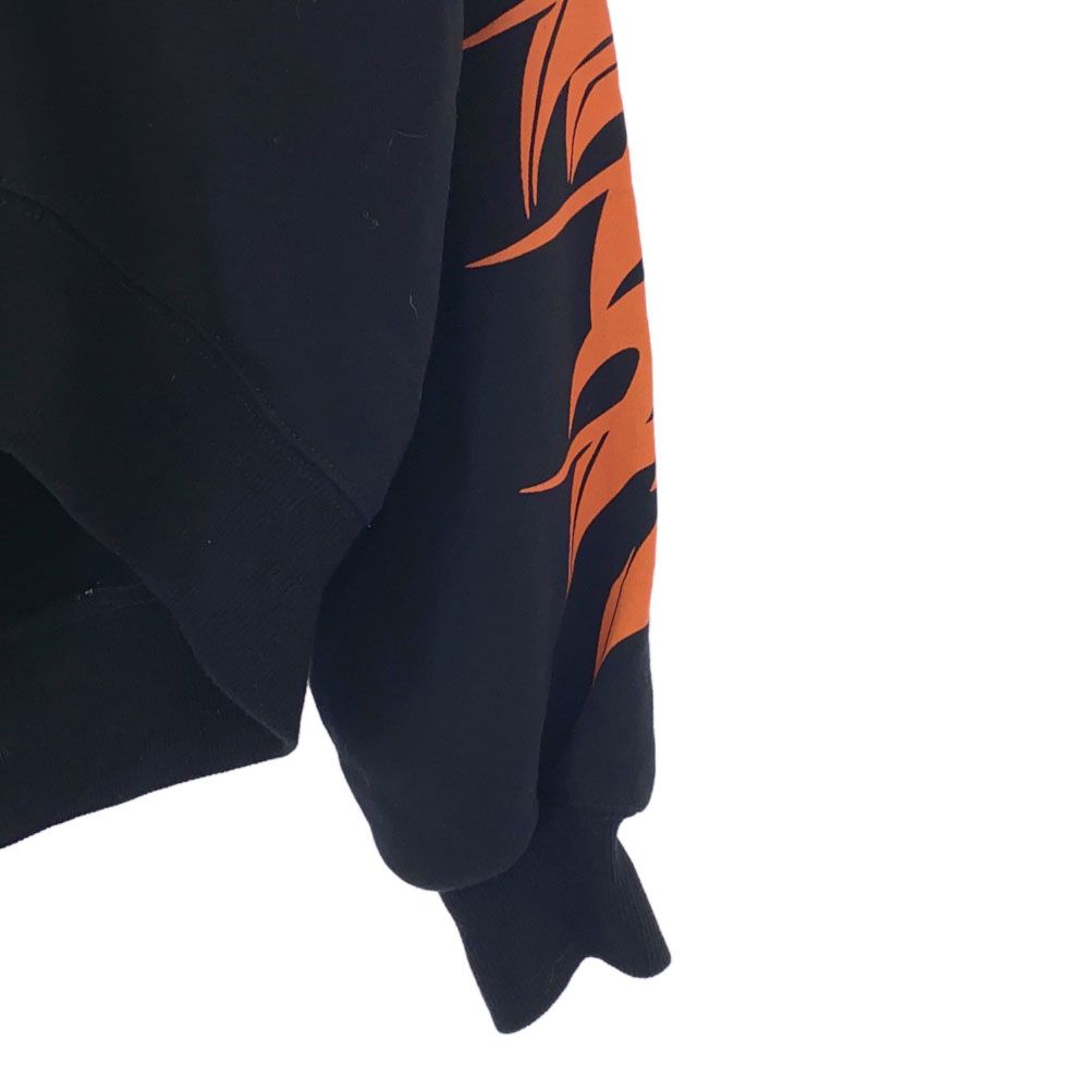 DIESEL ディーゼル プリント 長袖 スウェットパーカー XS ブラック 切替 メンズ