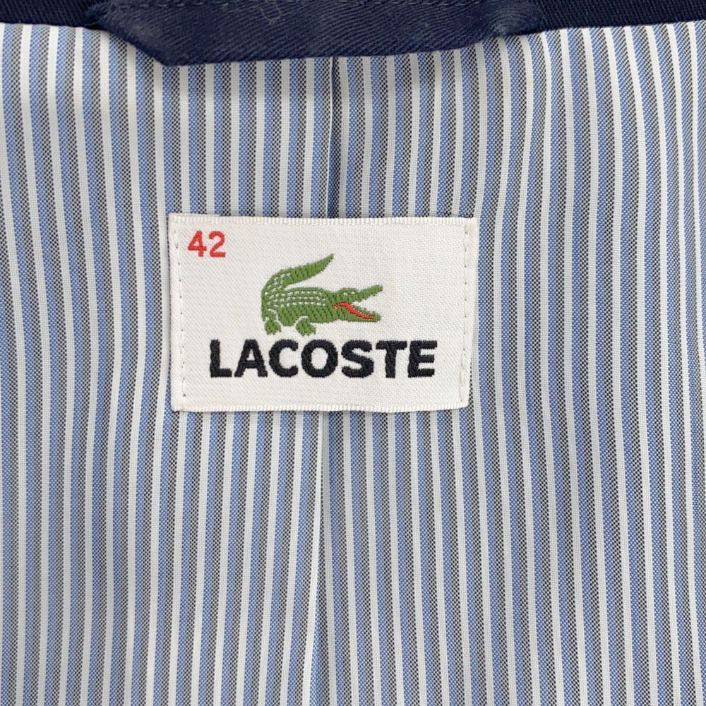 ラコステ 長袖 ステンカラーコート 42 ネイビー LACOSTE レディース