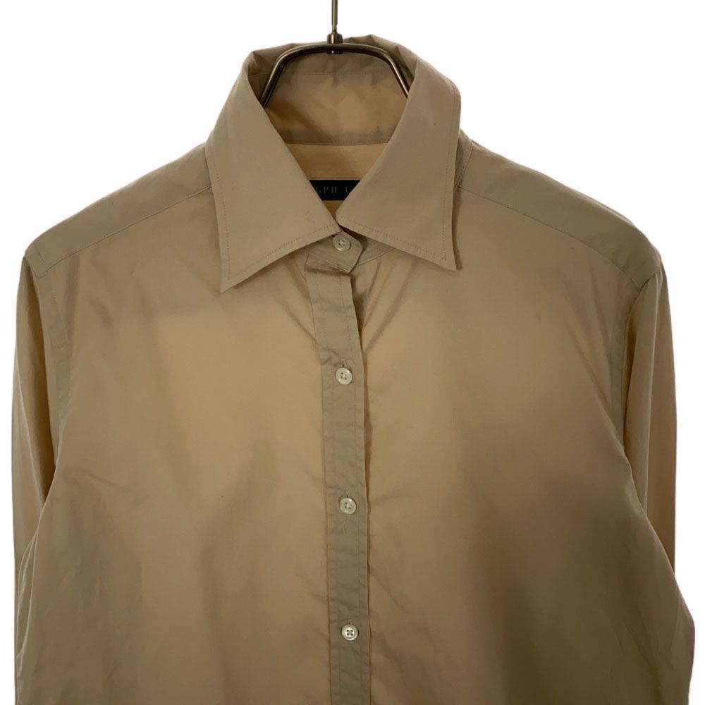 ラルフローレン 日本製 長袖 コットンシャツ 11 ベージュ RALPH LAUREN レディース