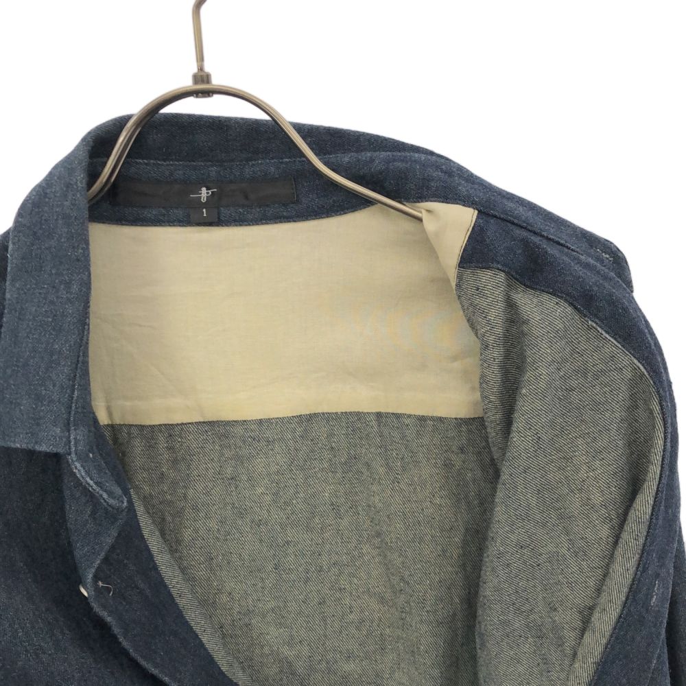 NO ID ノーアイディー 長袖 しわ加工 デニムシャツ 1 メンズ