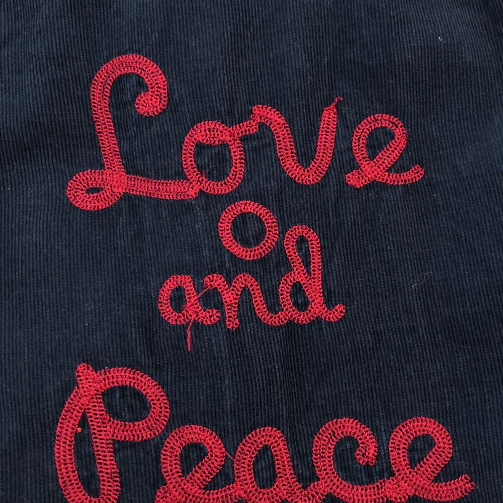 NO ID ノーアイディー 刺繍 長袖 コーデュロイシャツ 1 ネイビー メンズ