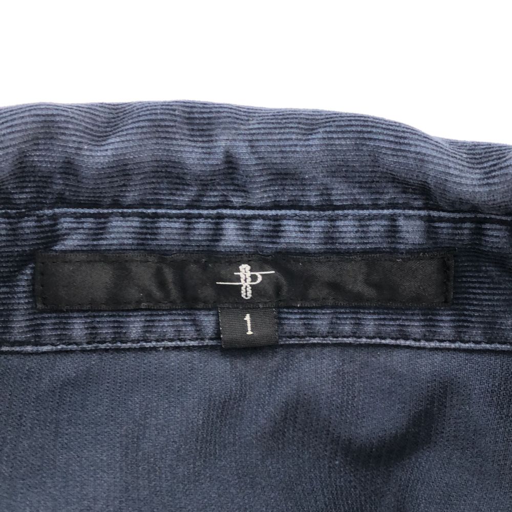 NO ID ノーアイディー 刺繍 長袖 コーデュロイシャツ 1 ネイビー メンズ