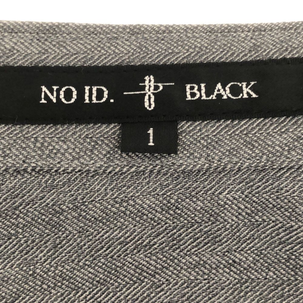 ノーアイディーブラック 長袖 ピンタック シャツ 1 グレー NO ID. BLACK 切替 メンズ