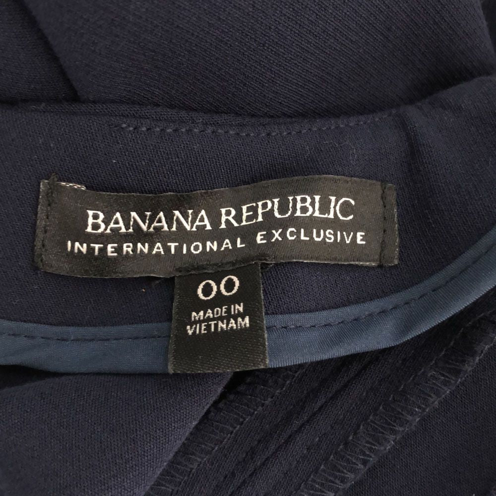 バナナリパブリック 7分袖 ワンピース  ネイビー Banana Republic バックジップ レディース