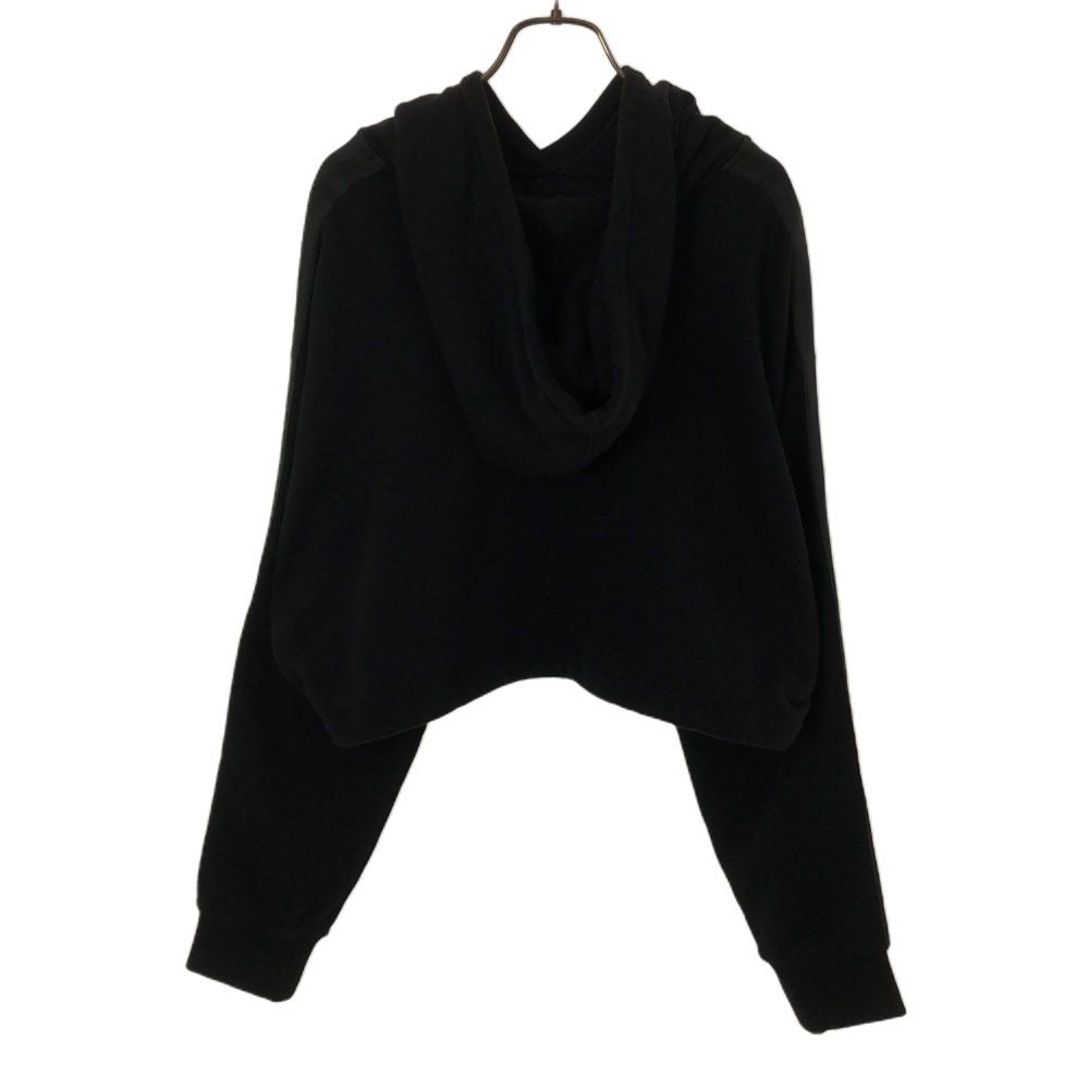 アディダス 長袖 ショート丈 スウェットパーカー OT ブラック adidas レディース