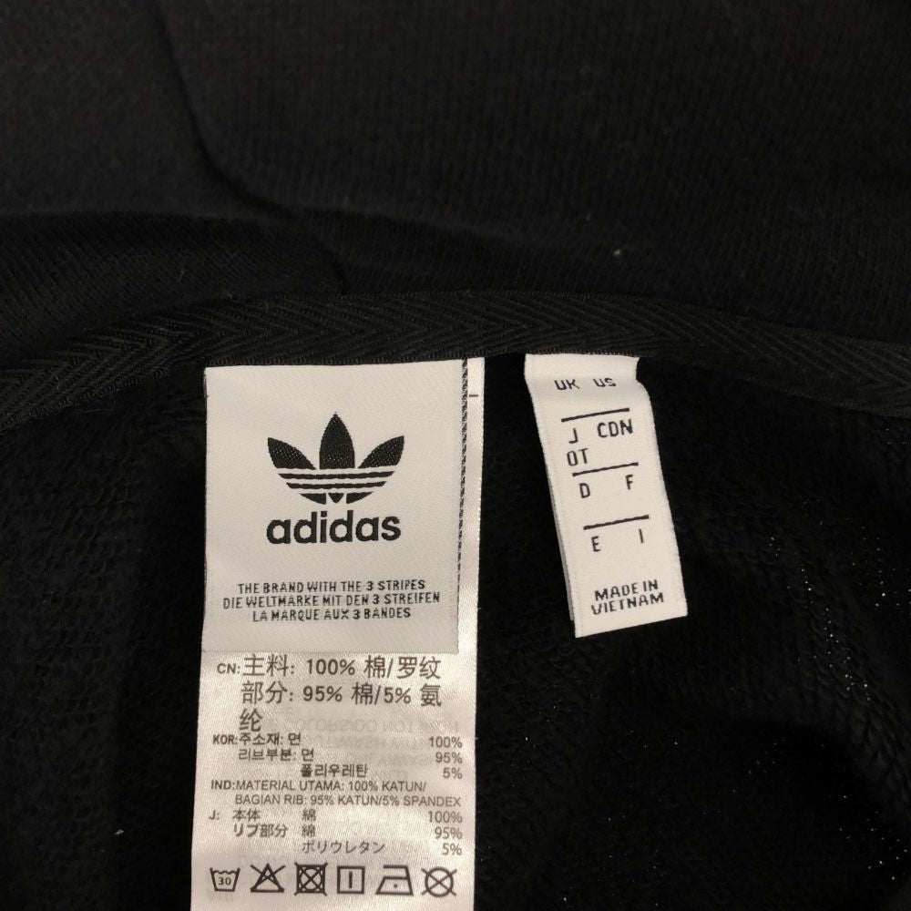 アディダス 長袖 ショート丈 スウェットパーカー OT ブラック adidas レディース