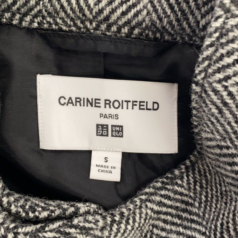 ユニクロ カリーヌ・ロワトフェルド ウールブレンド ヘリンボーン 長袖 ジャケット S グレー系 UNIQLO CARINEROITFELD レディース