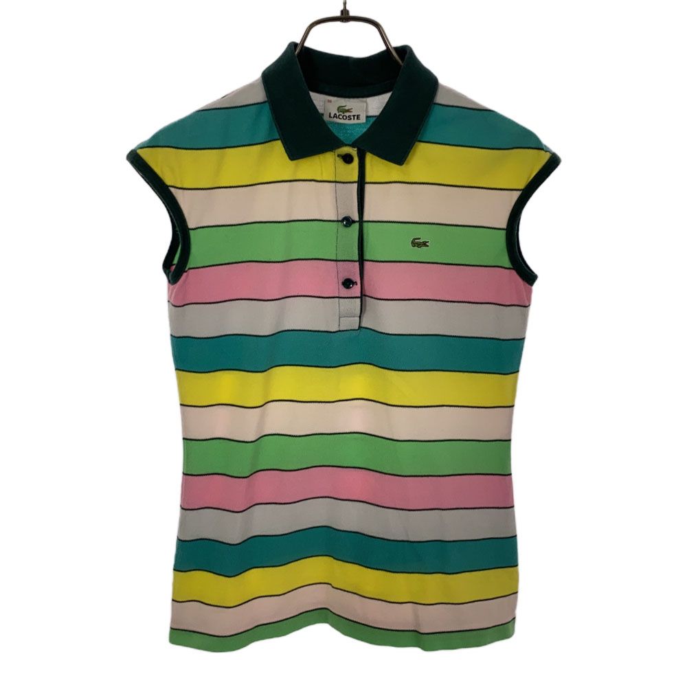 ラコステ 日本製 ノースリーブ ポロシャツ 38 LACOSTE レディース