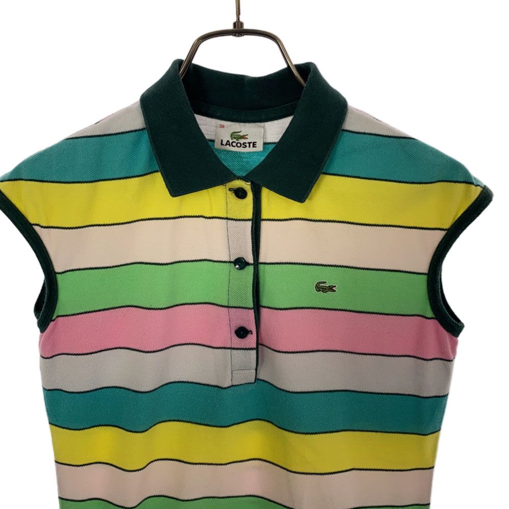 ラコステ 日本製 ノースリーブ ポロシャツ 38 LACOSTE レディース