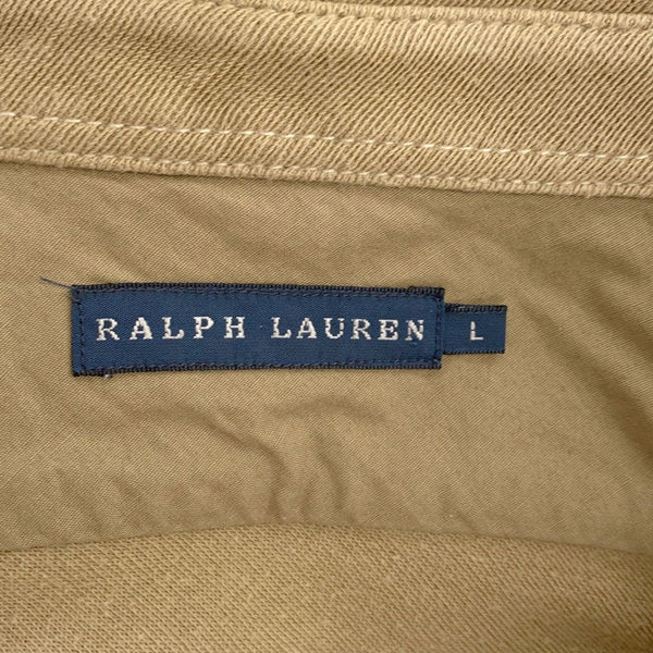 ラルフローレン 長袖 カットソー L ベージュ RALPH LAUREN ワッペン ポロシャツ レディース