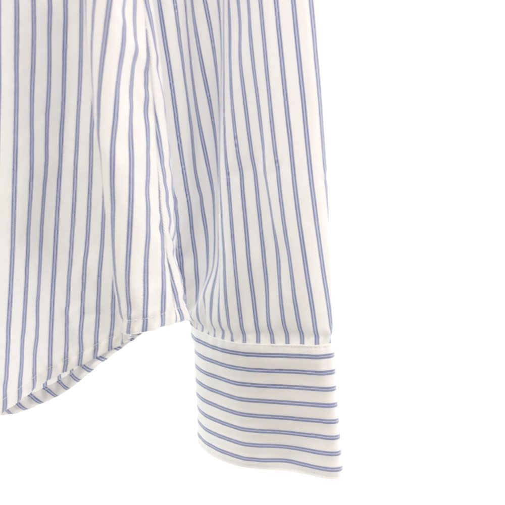 セオリー ストライプ 長袖 コットンシャツ S ホワイト×ブルー theory レディース