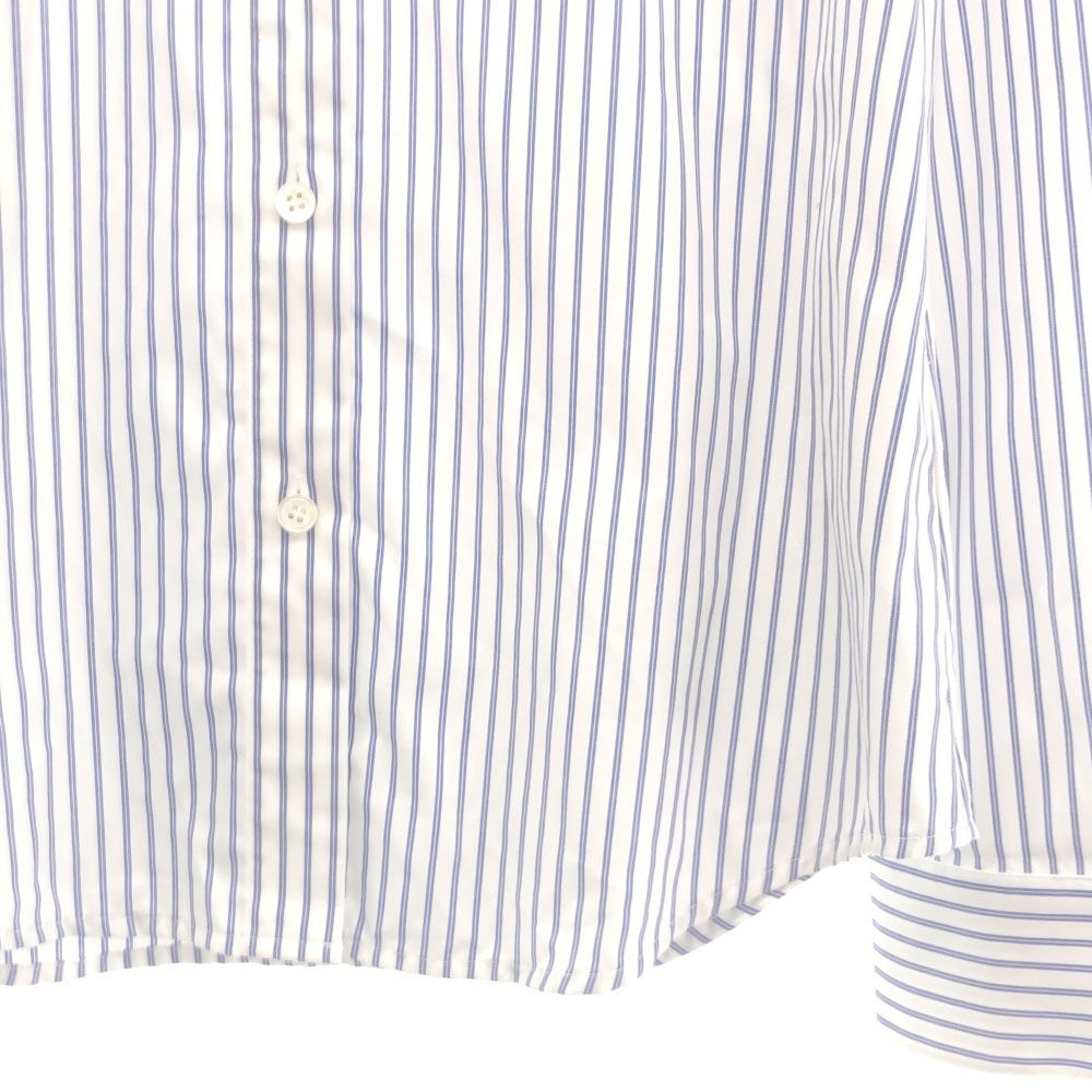 セオリー ストライプ 長袖 コットンシャツ S ホワイト×ブルー theory レディース