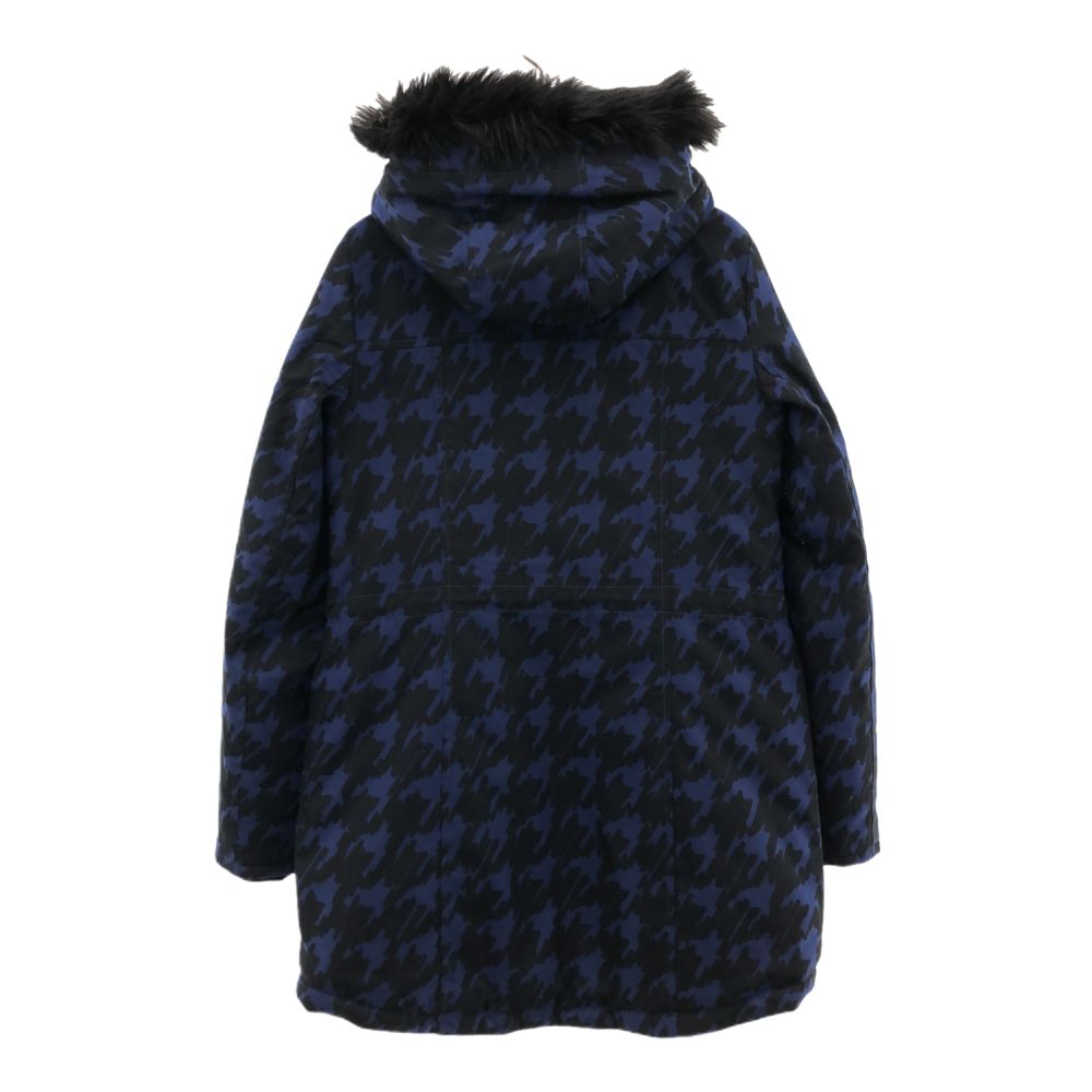 TOMMY HILFIGER トミーヒルフィガー 総柄 長袖 フェイクファー 中綿ジャケット S ブルー系 レディース