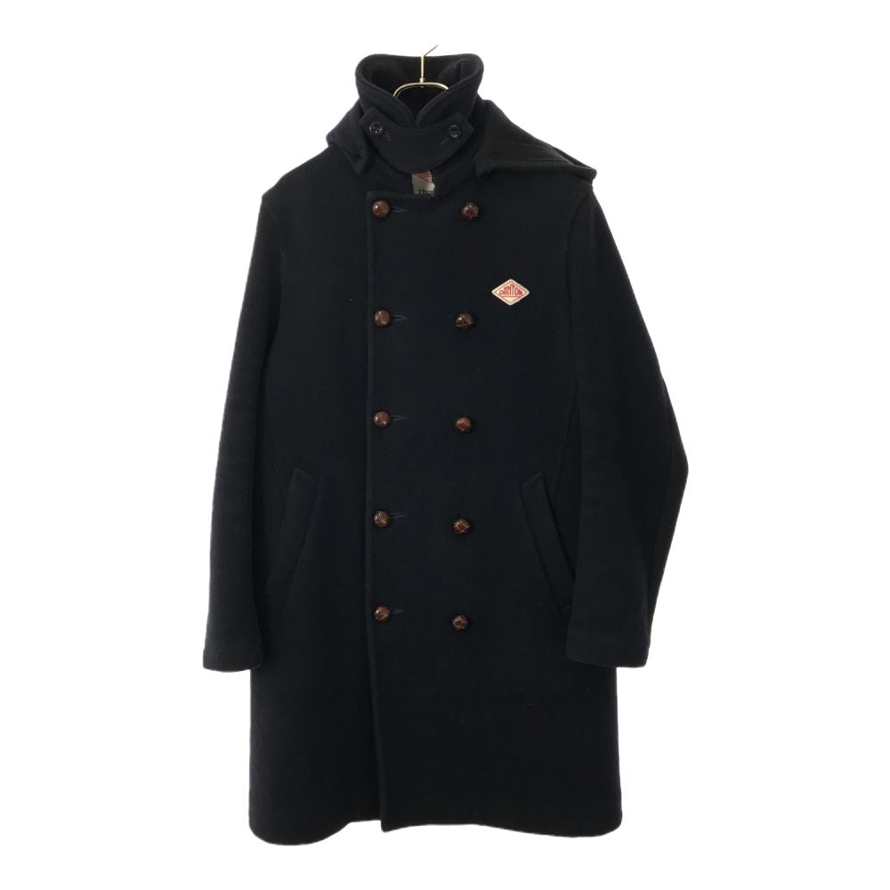 Danton ダントン アーバンリサーチ ドアーズ 別注 ウールモッサー ダブル コート 36 ネイビー くるみボタン URBAN RESEACH DOORS 10th レディース