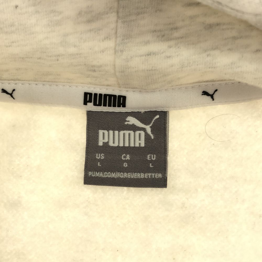 プーマ 3Dロゴ 長袖 スウェットパーカー L ホワイト系 PUMA レディース